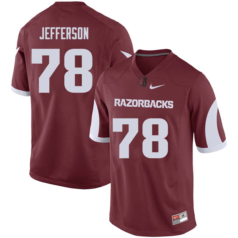 Men #78 Cameron Jefferson Arkansas Razorback College Football Jerseys Sale-Cardinal - Click Image to Close